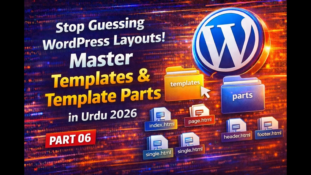 Part 06 | Stop Guessing WordPress Layouts! Master Templates & Template Parts in Urdu 2026
