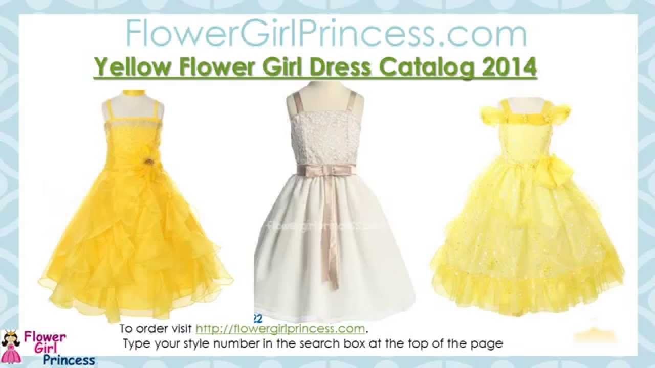 Yellow and Gold Flower Girl Dress Catalog at Flowergirlprincess.com