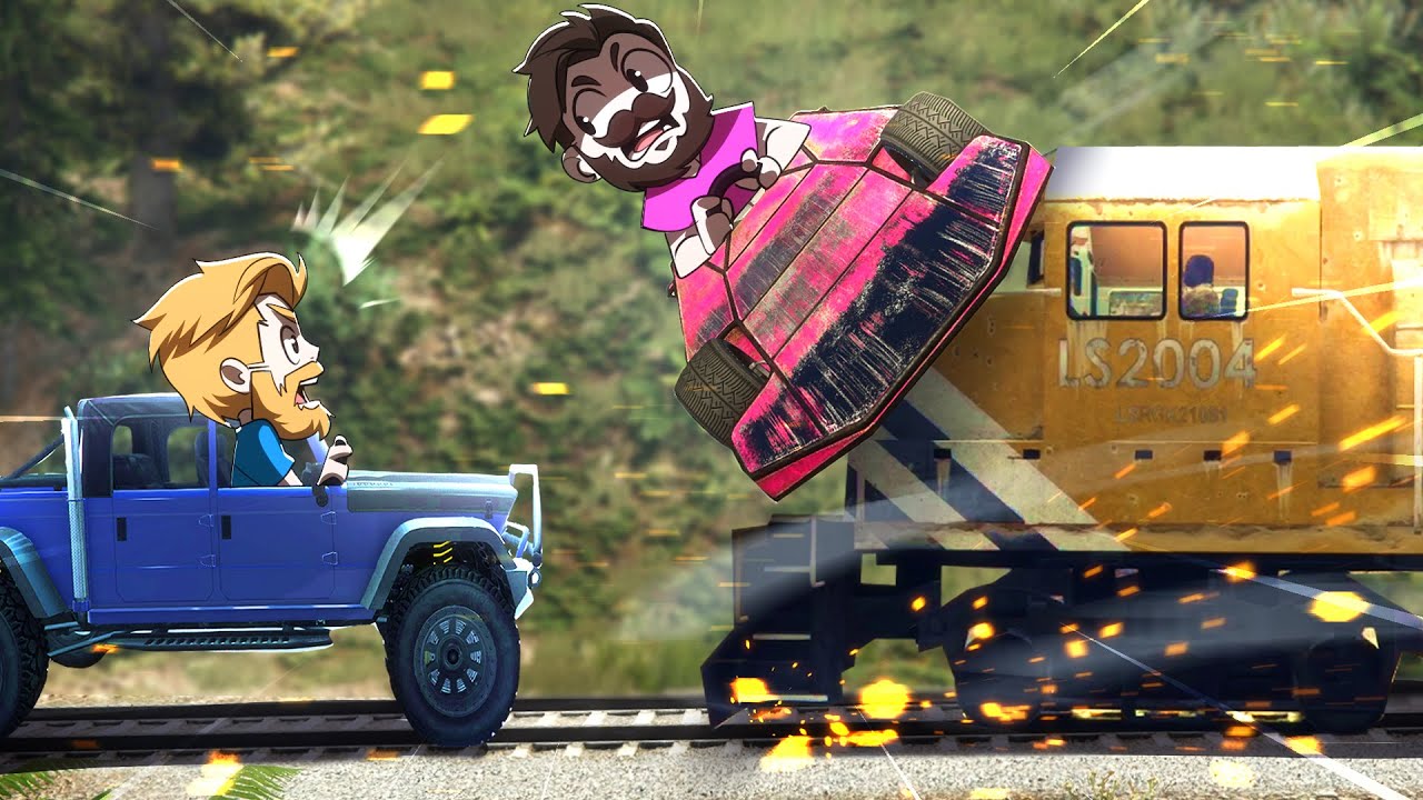 GTA 5 Face To Face With A Train!