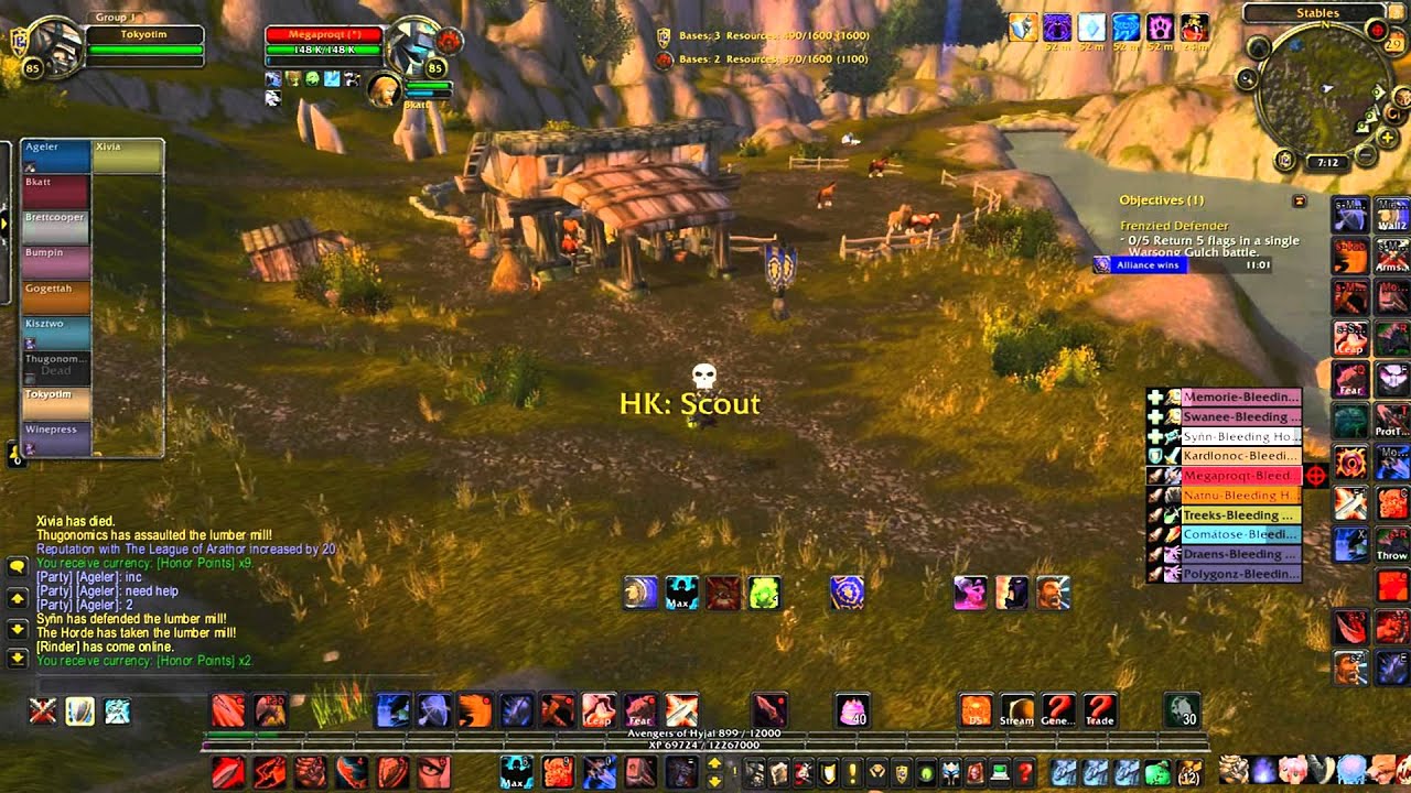 4.3 Prot Warrior vs 2136 RBG Team Rated Battleground PvP Arathi Basin