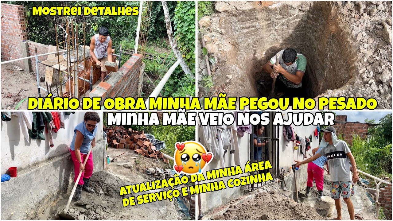 DIÁRIO DE OBRA| ATUALIZAÇÃO DA LAJE E DA MINHA COZINHA| MOSTREI DETALHES| MINHA MÃE VEIO NOS AJUDAR😭