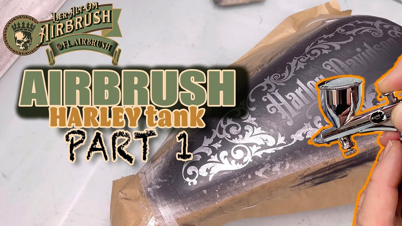 Airbrush motiv på Harley tank, fra start til slut - Part 1
