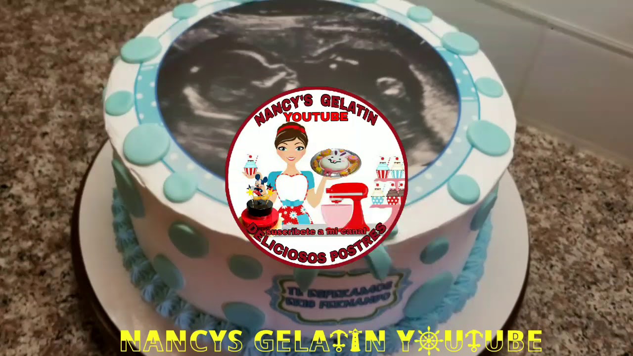PASTELM BABY SHOWER CON ULTRASONIDO. DETALLES DE FONDANT