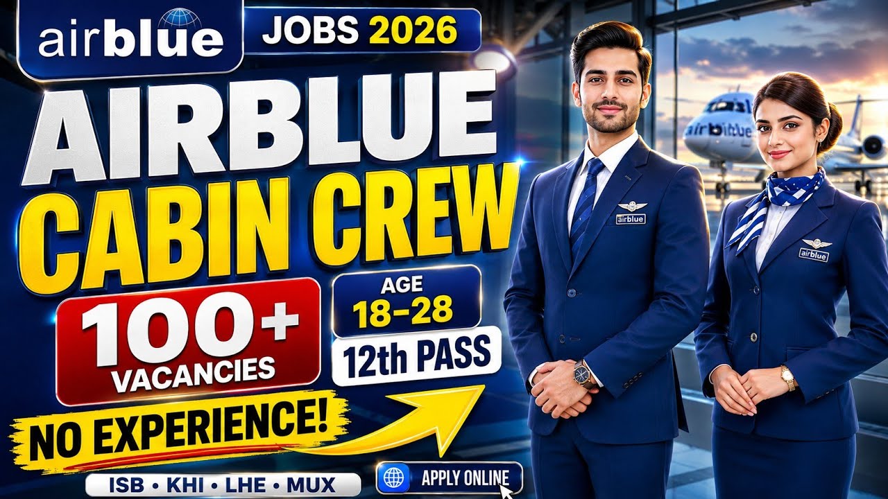 Airblue Jobs 2026 | Cabin Crew Trainee Openings | No Experience Required | Apply Online