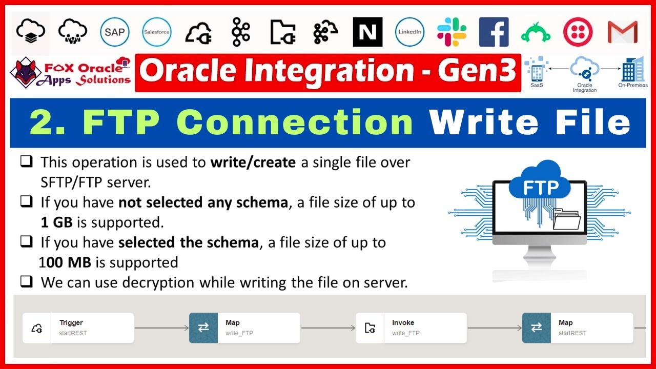 40. FTP write file operation | How to create file in sftp using oic | FTP in oic | OIC tutorials
