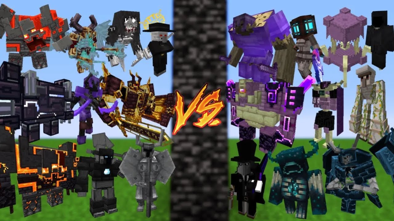 10 VS 10 Strong Bosses #4 / Minecraft Mob Battle