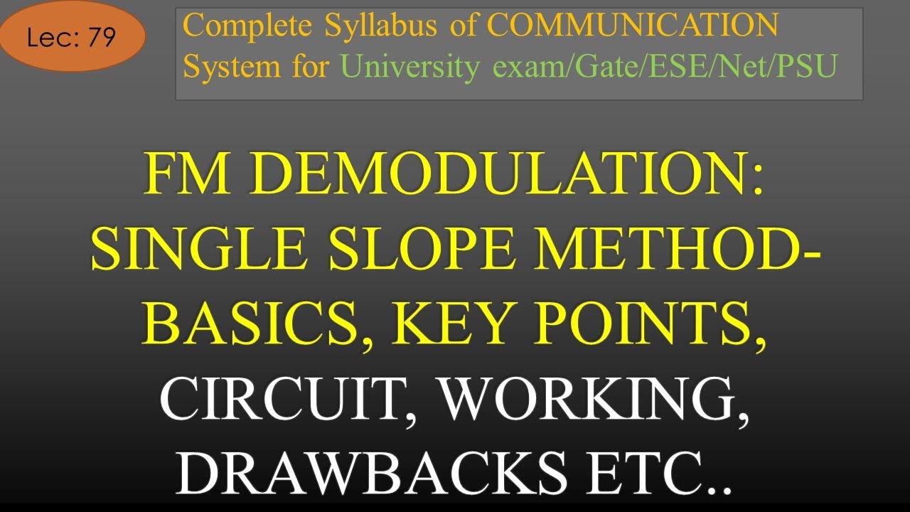 FM Demodulation using Simple Slope Detection : Basics, Circuit, Working, Drawbacks | COM SYS |Lec-79