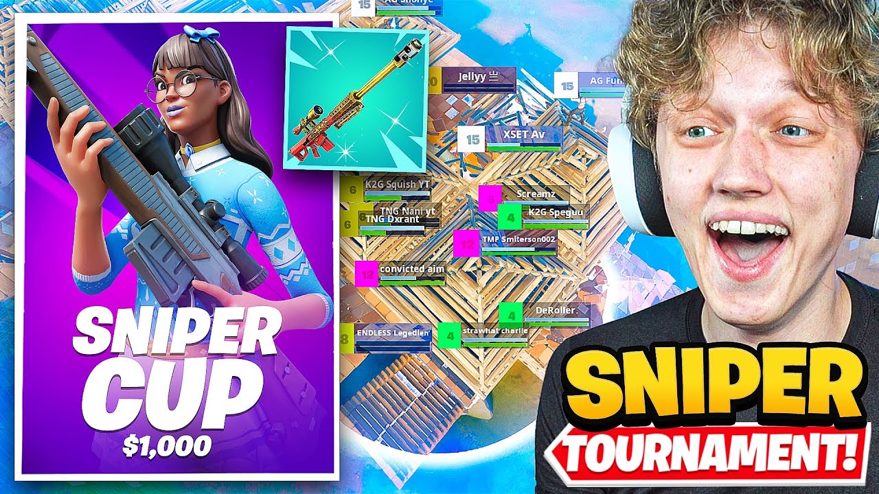 I Hosted a SNIPER ONLY Tournament for $100 in Fortnite... (super funny)