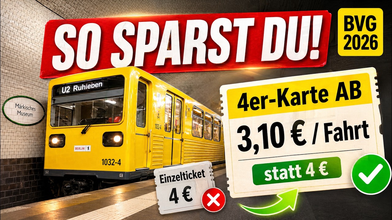 BVG Fahrpreise 2026 in Berlin: Alle Ticketpreise für Bus & Bahn erklärt