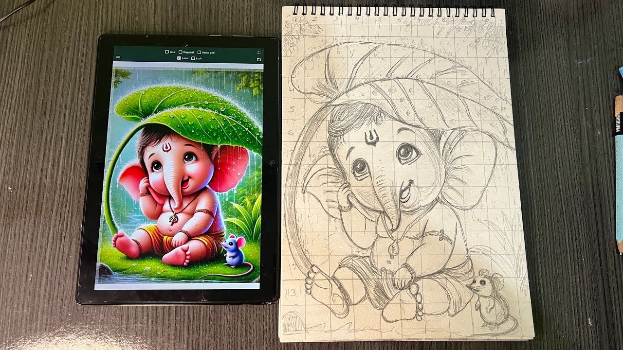 How to draw cute little Ganesh ji step by step 🥰#viralvideo #youtubevideo #lord #ganesh #art #viral 