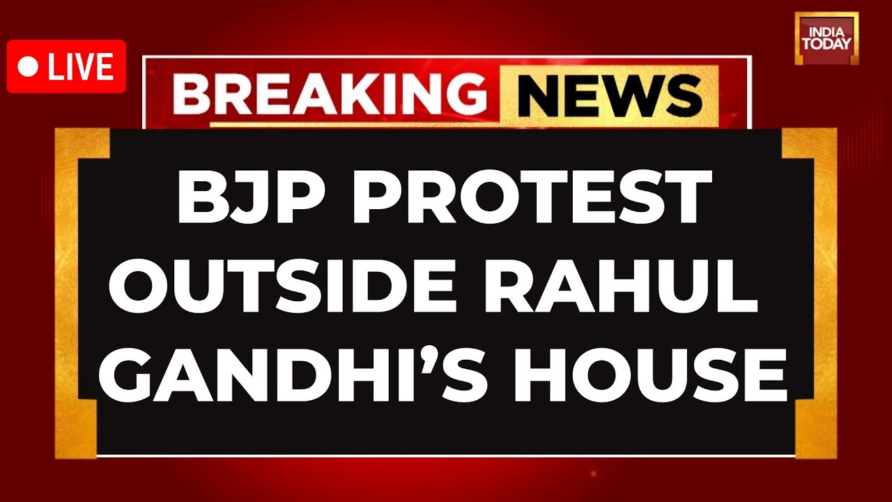 LIVE: BJP Protests Outside Rahul Gandhi's Residence After Congress AI Summit 'Naked' Protest
