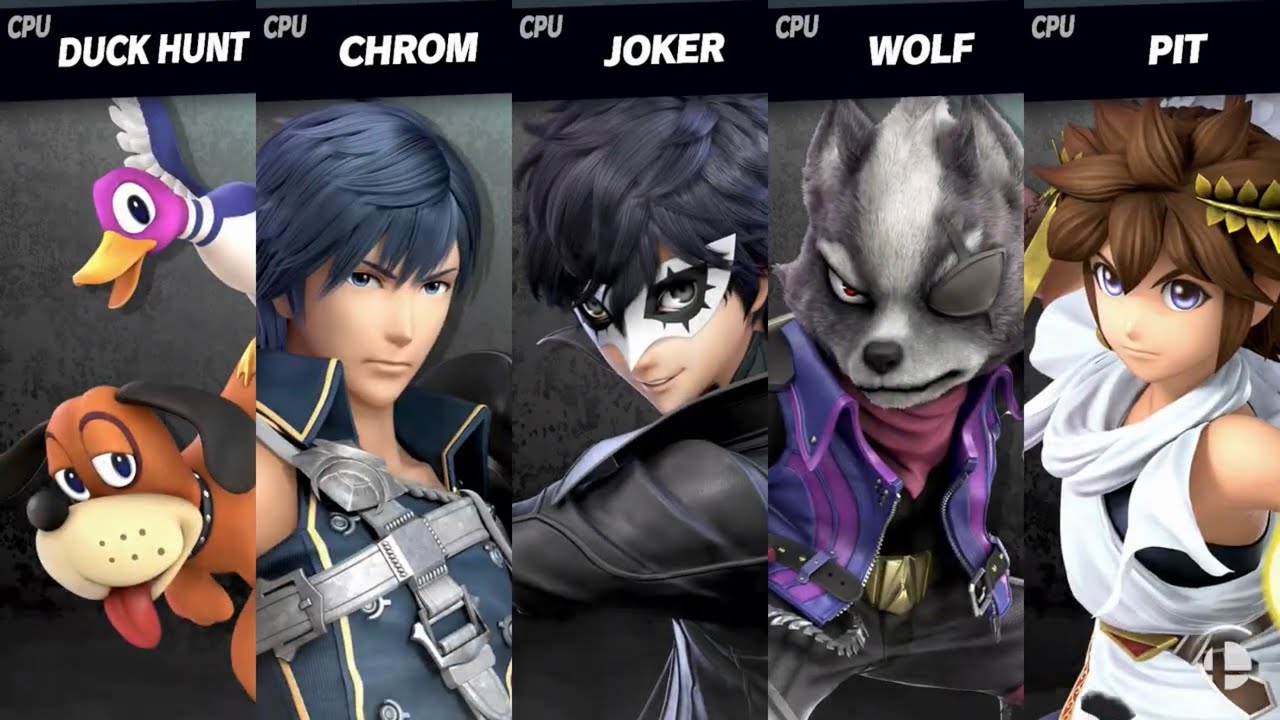 Super Smash Bros. Ultimate - Duck Hunt VS Chrom VS Joker VS Wolf VS Pit