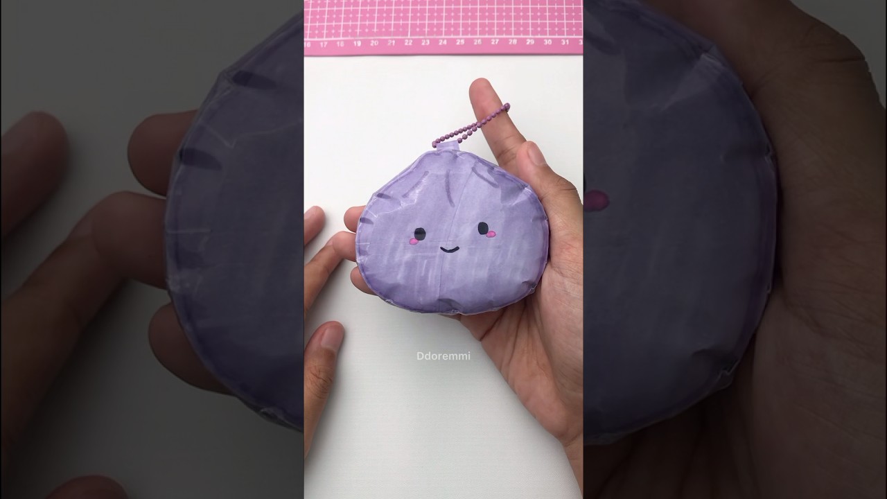 DIY Dumpling Squishy Keychain #papercraft #gift #squishy #satisfying #diy