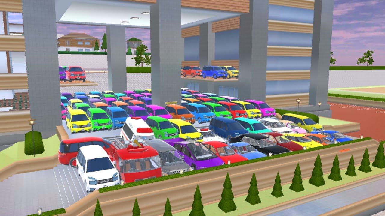 COLLECT ALL RAINBOW COLOUR SUPER CARS 😱 AT LUXURY APARTMENT 🚔🌈🥶|SAKURA SCHOOL SIMULATOR #video 