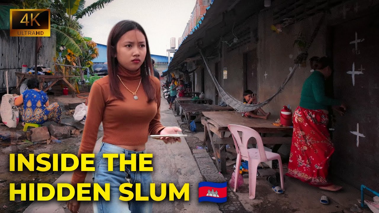 Unseen Cambodia 🇰🇭 | Exploring the Hidden Slum Area Like Thailand’s Slum, 4K Tour