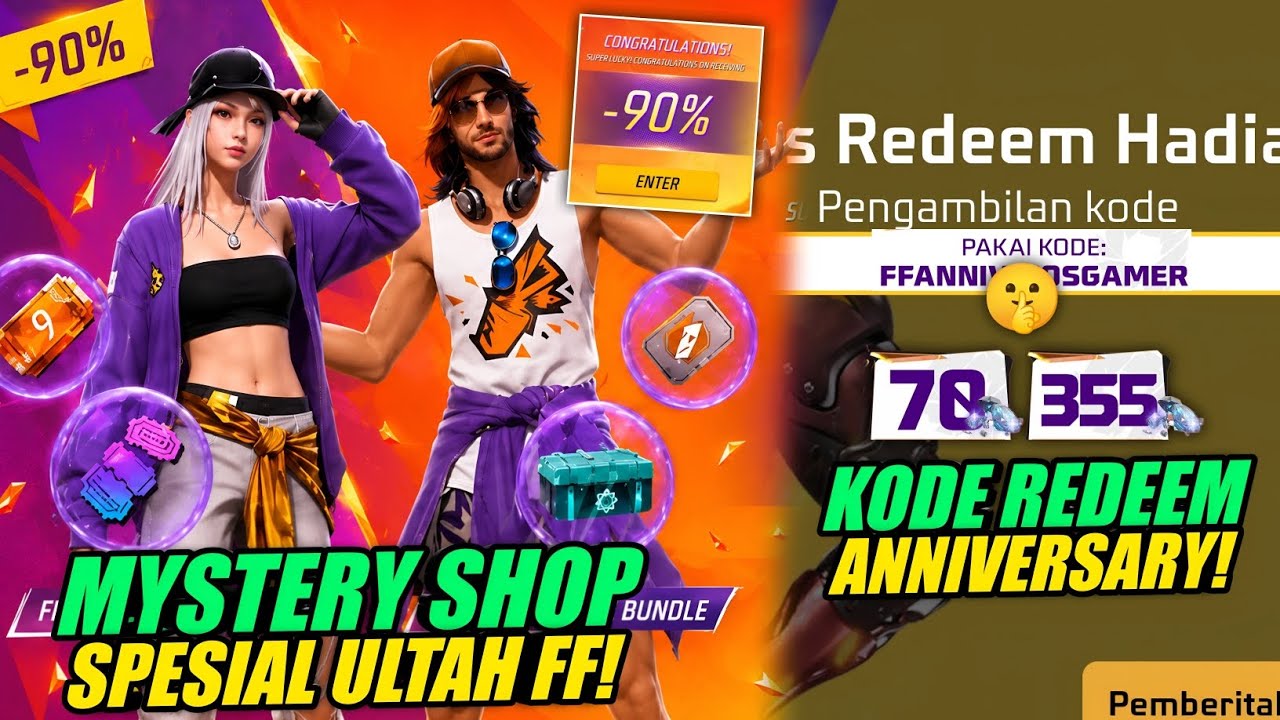 GILA!! 😱 MYSTERY SHOP SPESIAL ULTAH FF! ANIMASI MASUK LOBBY TERBARU & KODE REDEEM BARU LAGI!? 