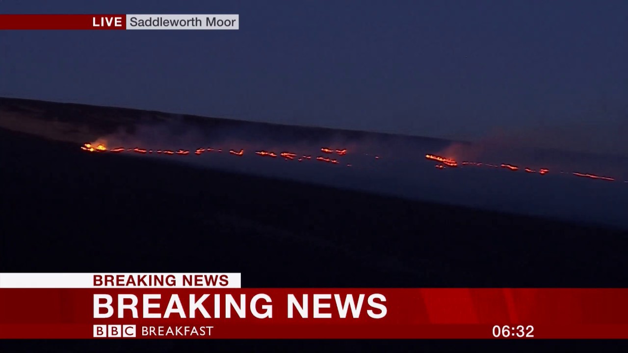 Saddleworth Moor fire (again) (UK) - BBC News - 27th February 2019