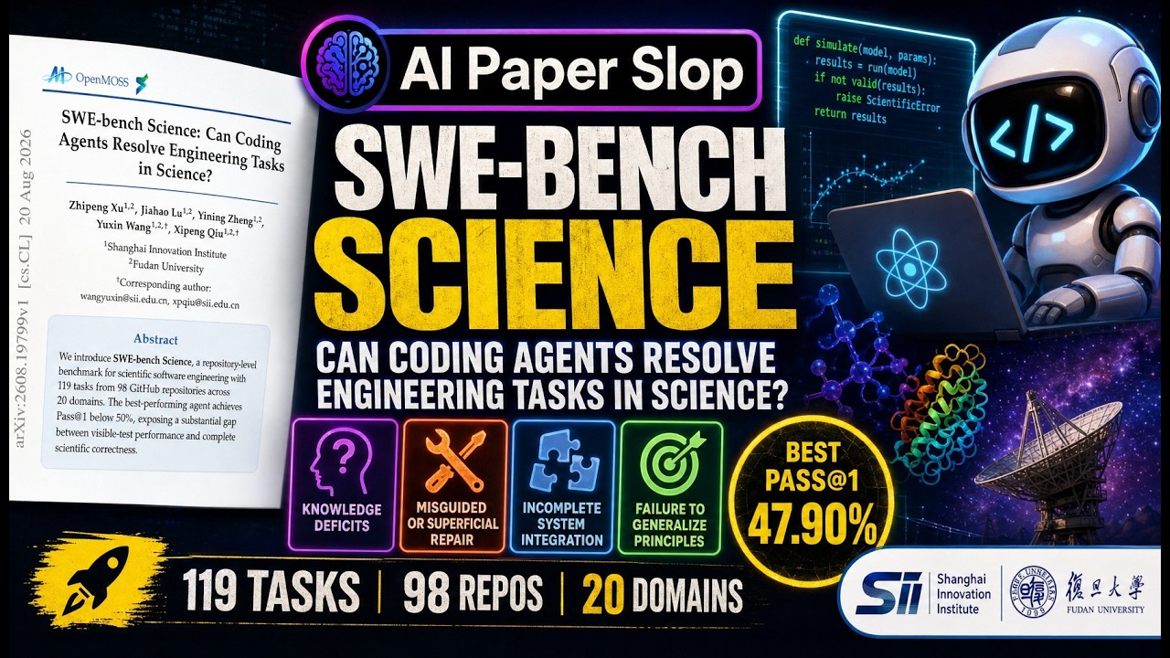 SWE-bench Science: способны ли ИИ-агенты решать инженерные задачи в науке? (авг. 2026)