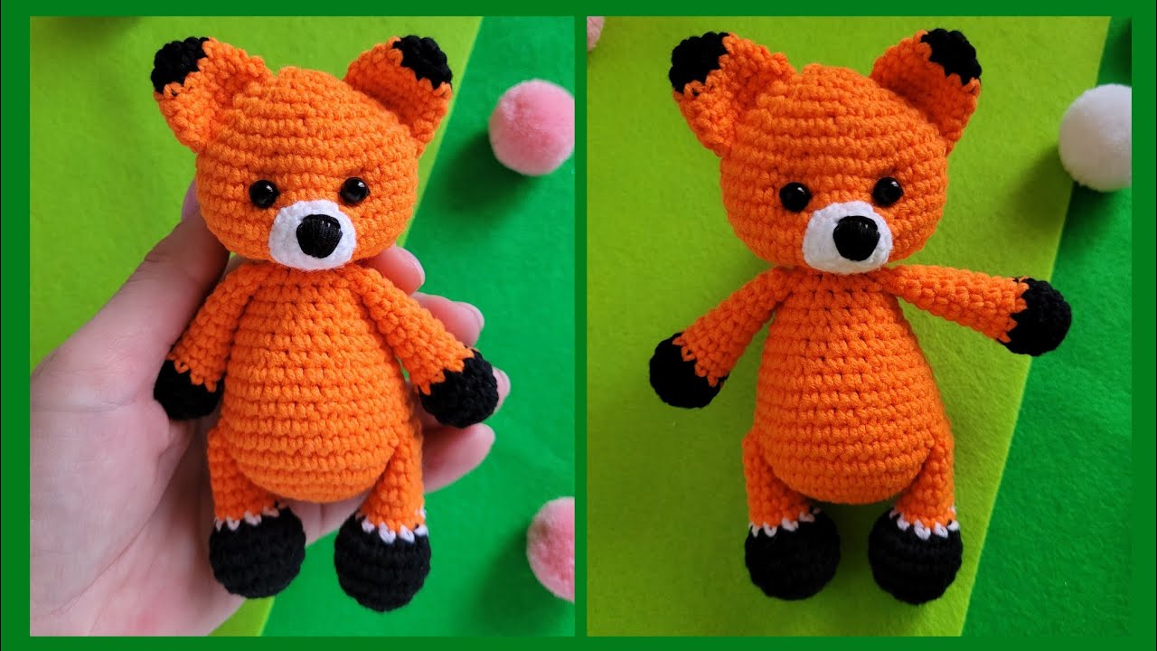 🦊ЛИСИЧКА ВЯЗАНАЯ КРЮЧКОМ  ПОДРОБНЫЙ МК🦊crochet fox💖gehäkelter Fuchs