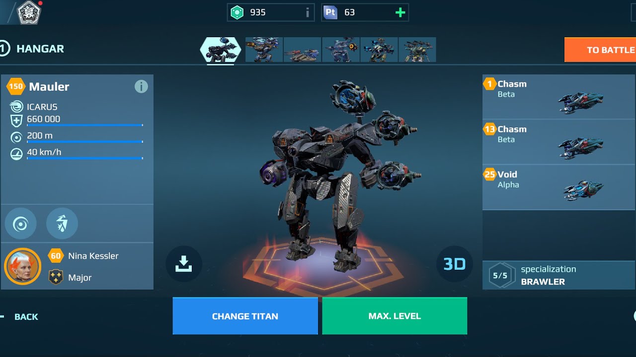 War robots: MAULER WITH CHASMS FREE TO PLAY!!! FULL BUILD!!!!!