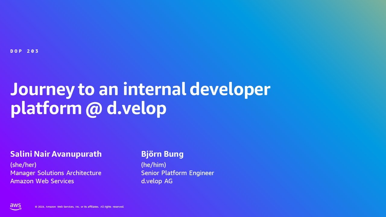 AWS Summit Berlin 2024 - Journey to an internal developer platform @ d.velop (DOP203)