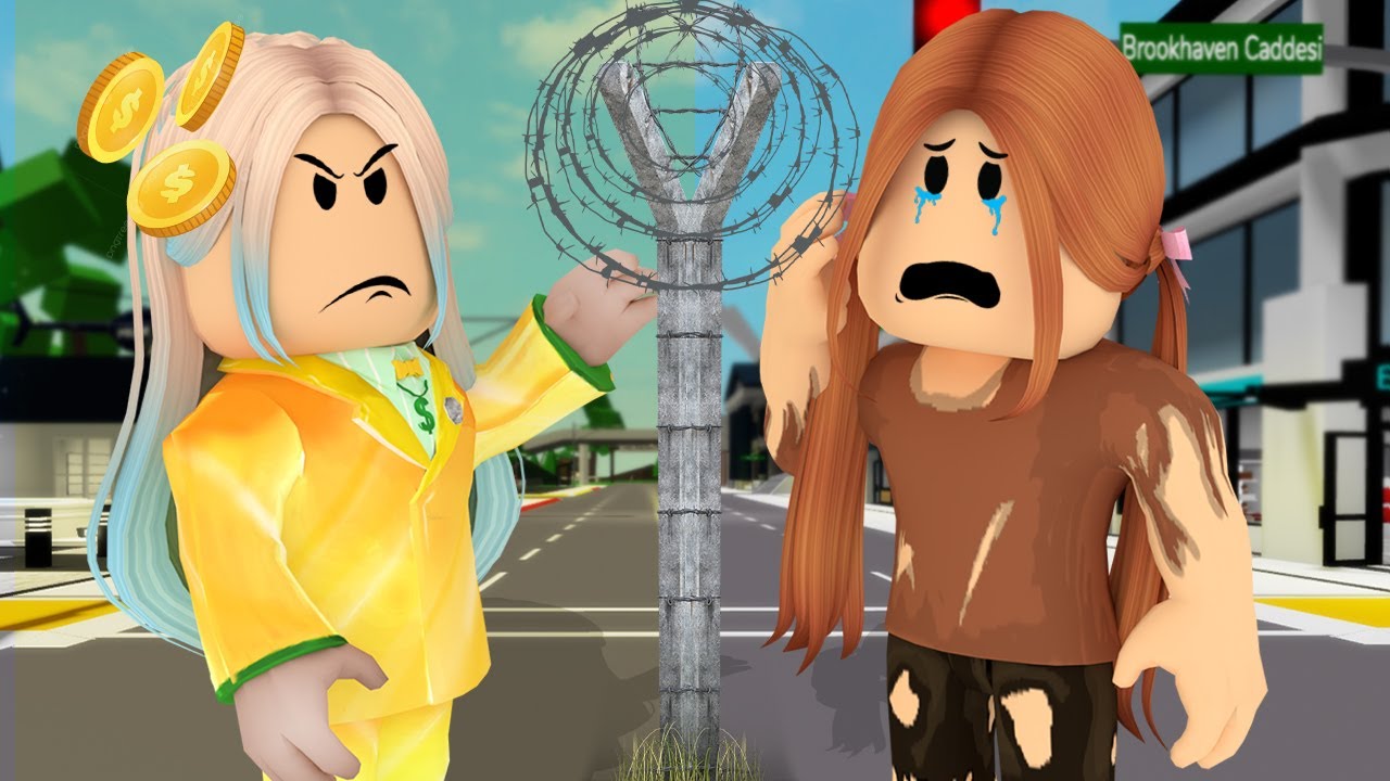 BROOKHAVEN ORTADAN İKİYE BÖLÜNDÜ ZENGİNLER VE FAKİRLER 😱 ROBLOX BROOKHAVEN 🏡 RP | KÜBRA NİSA