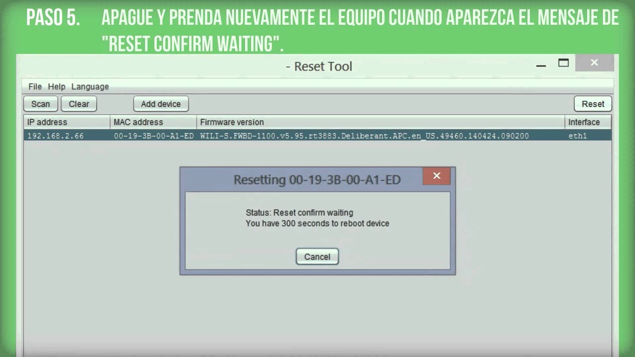 Herramienta de reset APC