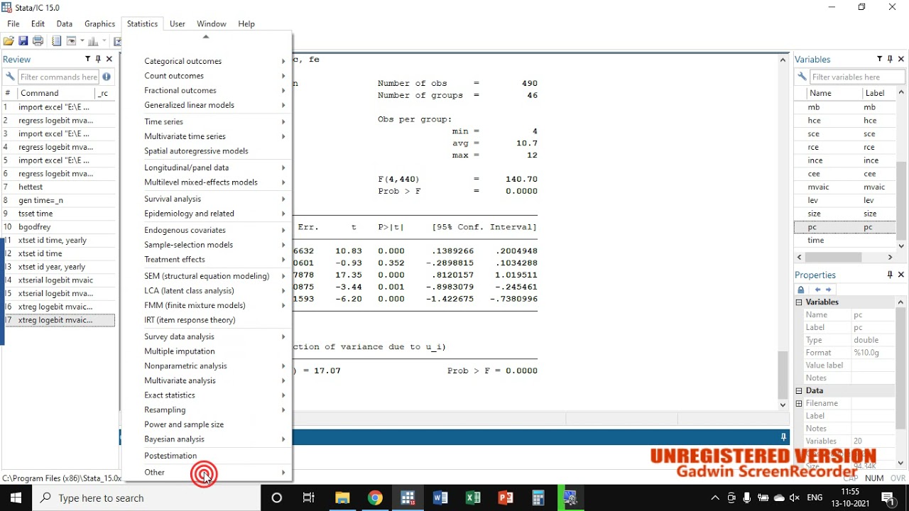Fixed Effect, Random Effect v/s Pooled OLS Regression Model in Stata (Hindi)