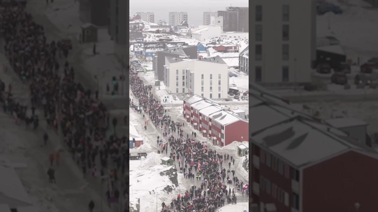 Thousands Flood Streets of Greenland to Protest Trump Takeover Threat #shorts