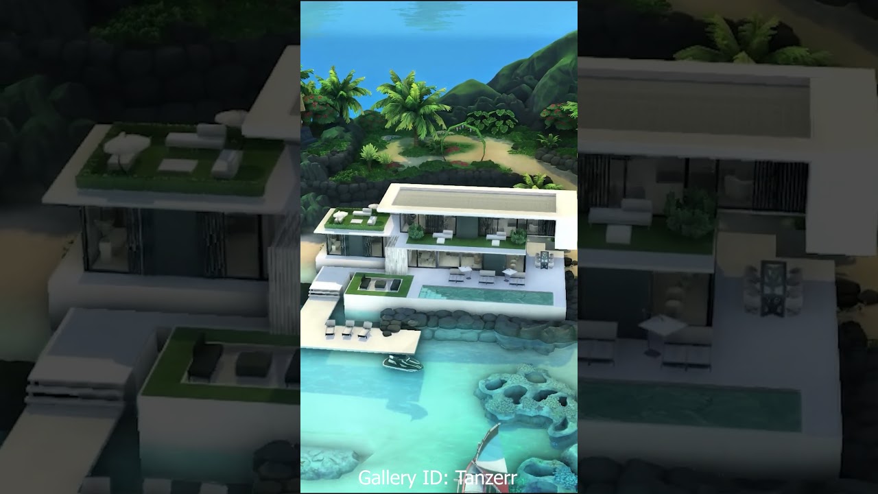Luxurious Modern Beach House #shorts #sims4 #shortsfeed