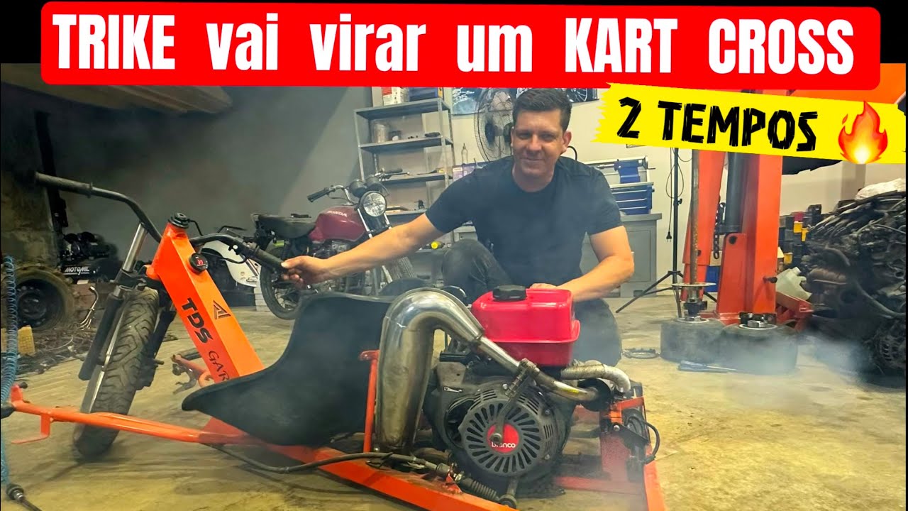 Ligando o TRIKE 2 tempos 💨🔥 vamos Transformar em um KART CROSS 😎😎