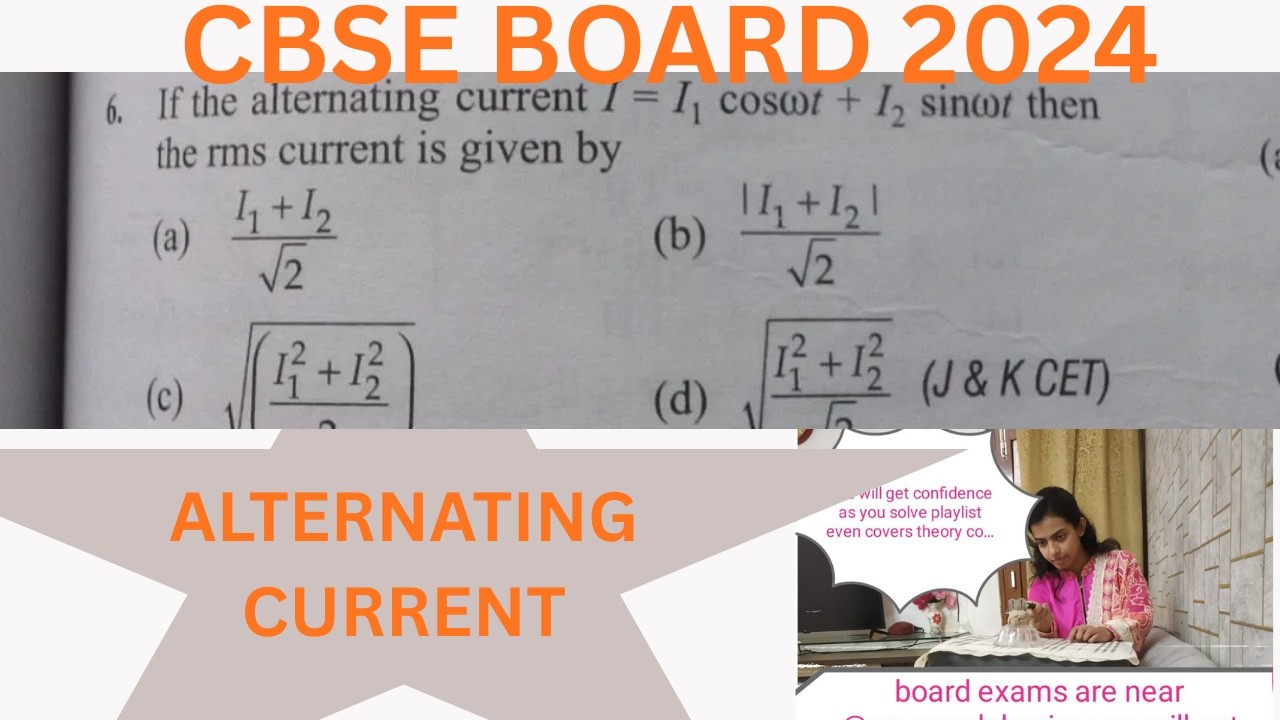 the rms value of a current is given by i=( i1coswt+i2sinwt)