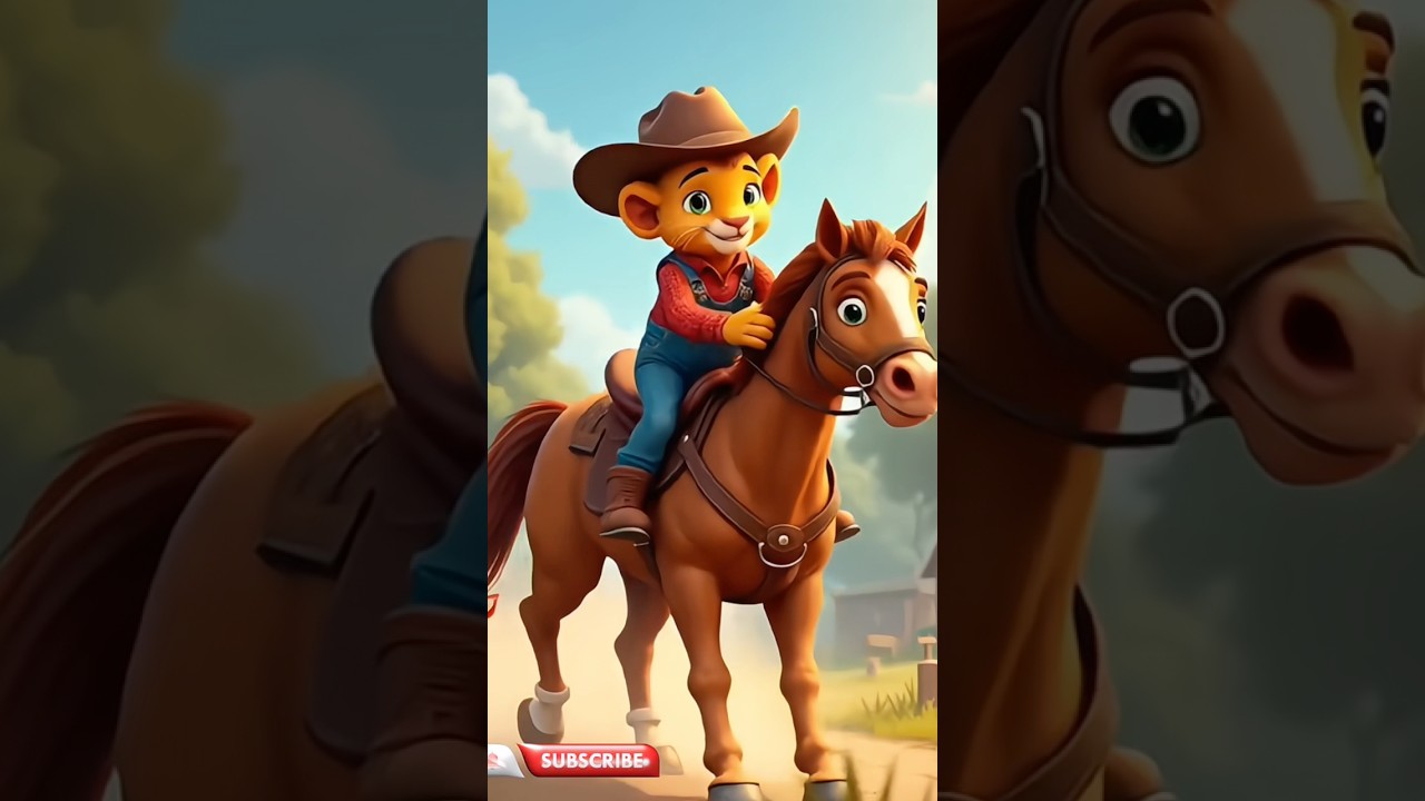 First horse 🐎 ride adventure ✨ #ai #lioncub  #cartoon #story #shorts #viralshorts