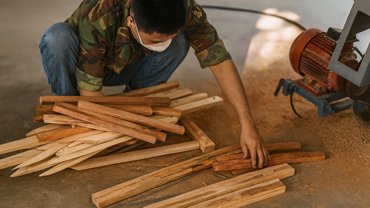 Genius Woodworker Transforms A Pile Of Waste Wood Into A Beautiful Table And Chairs