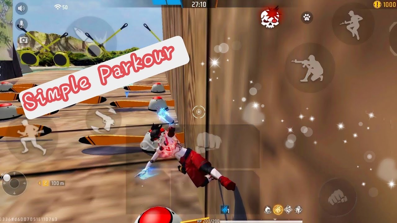 Playing Simple Parkour in Free Fire