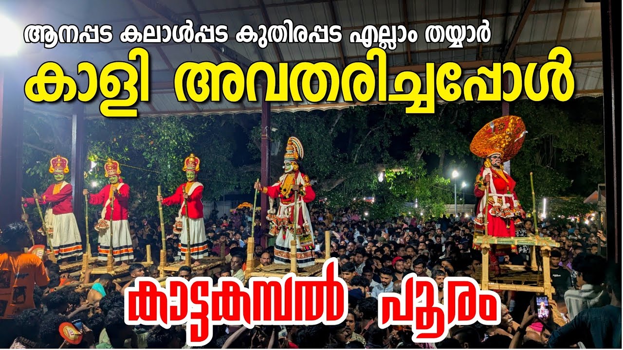 കാളി അവതരിച്ചപ്പോൾ - കാട്ടാക്കമ്പലിൽ പൂരം 2025 kattakambal pooram 2025 kali dharika yudham