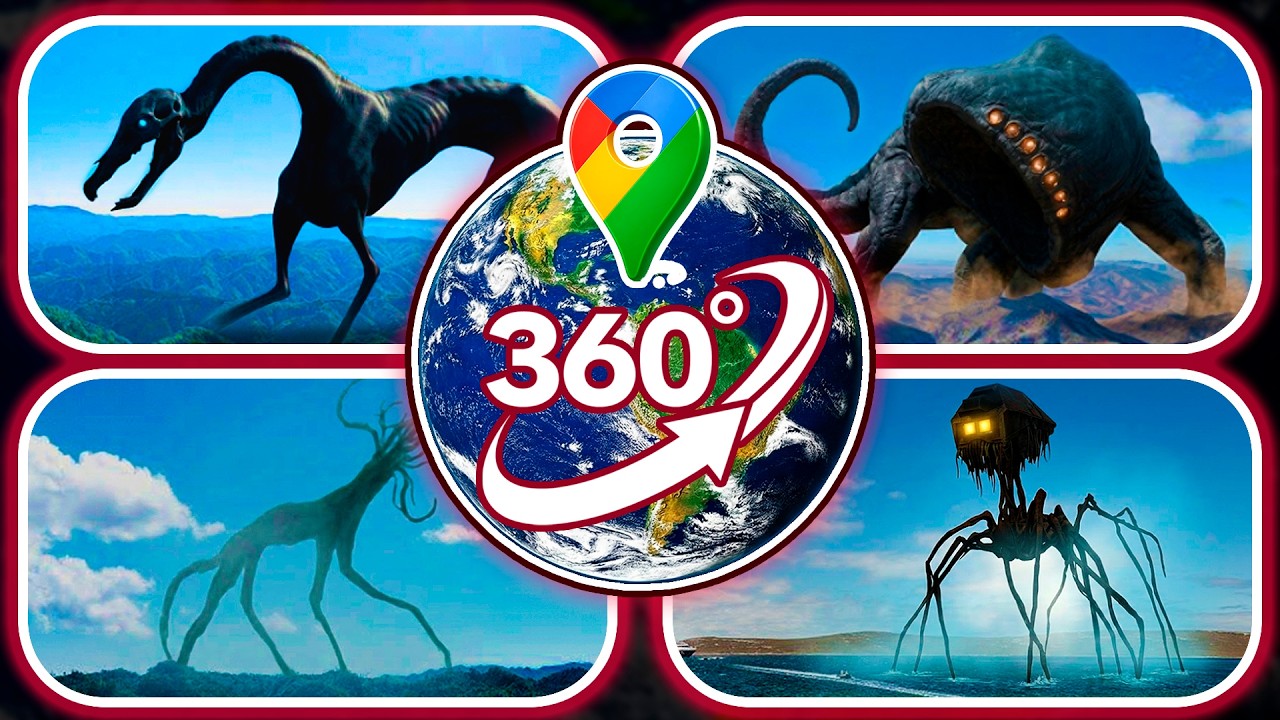 TOP 8 Giant Scary Creatures Spotted on Google Earth! | VR 360°