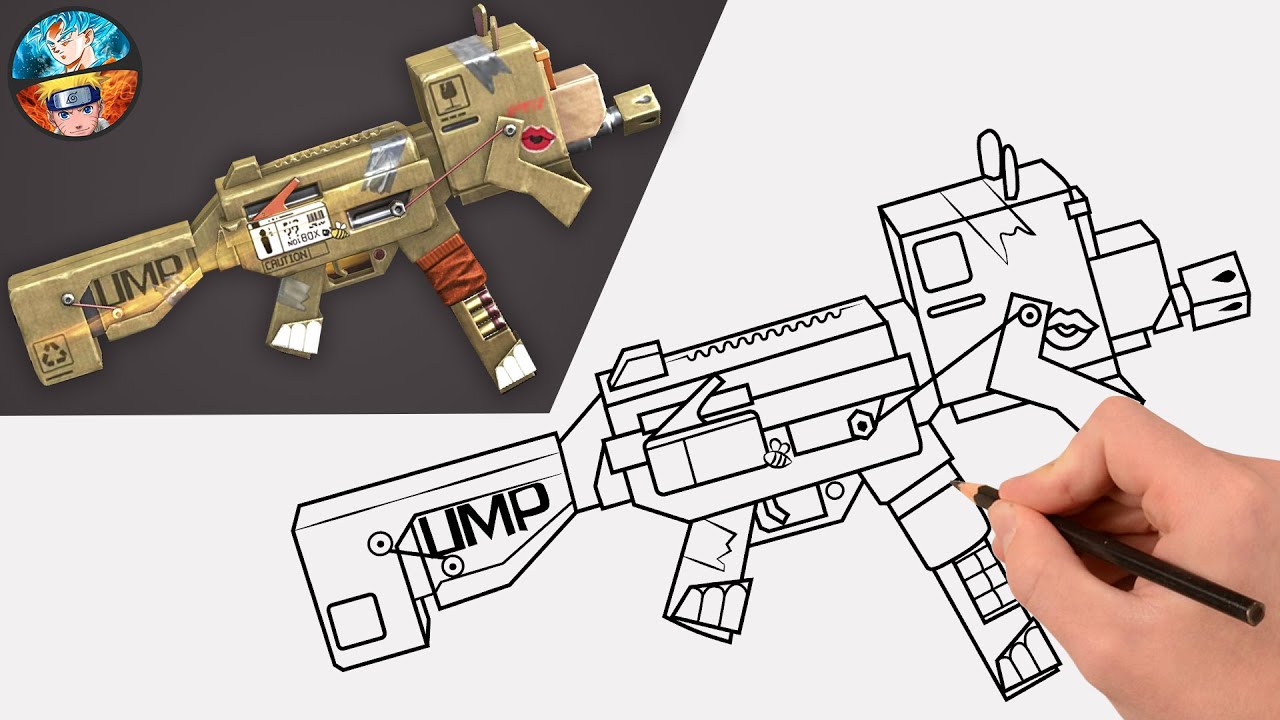 COMO DESENHAR A UMP URSO DE PAPEL - DESENHANDO FREE FIRE FF