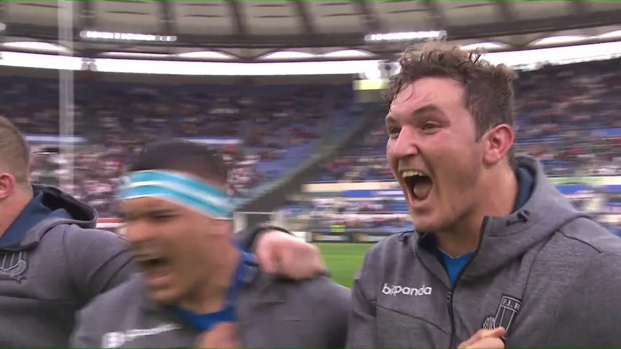 Passionate Inno di Mameli at Stadio Olimpico | 2022 Guinness Six Nations