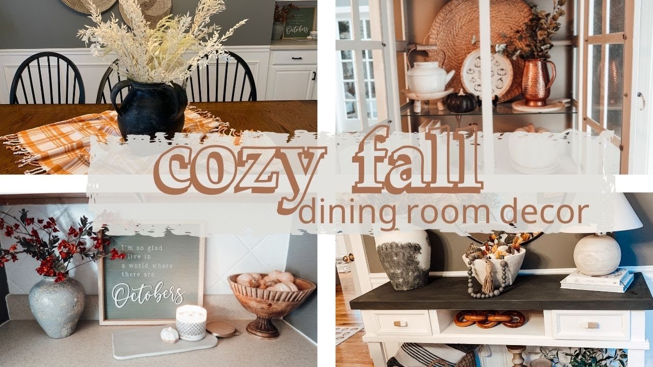 COZY FALL RUSTIC MODERN FARMHOUSE DINING ROOM DECOR 🍂| FALL 2021 DECORATE WITH ME