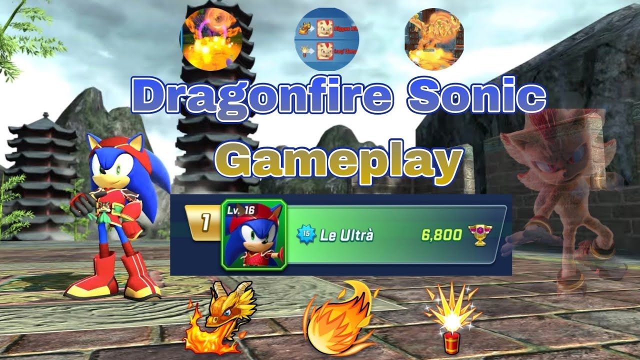 Sonic Forces Speed Battle - 6.8k with Dragonfire Sonic (Lvl 14 & Max) [Movie Super Shadow meta]