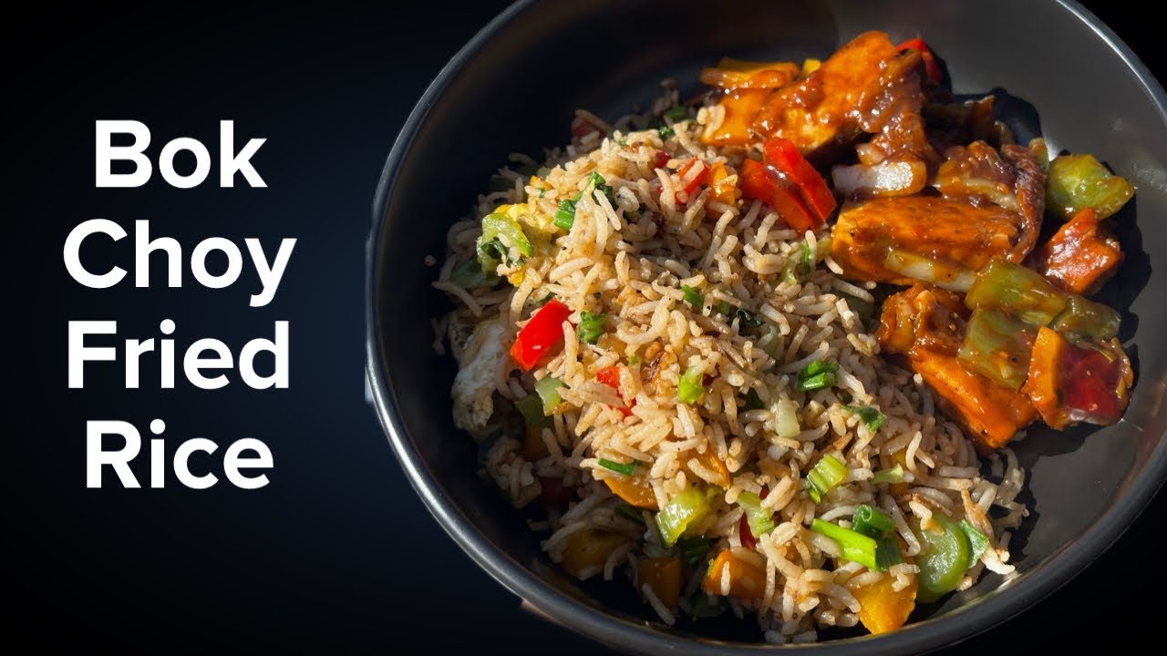 🥬 Wholesome Bok Choy Fried Rice with Crispy Tofu Manchurian