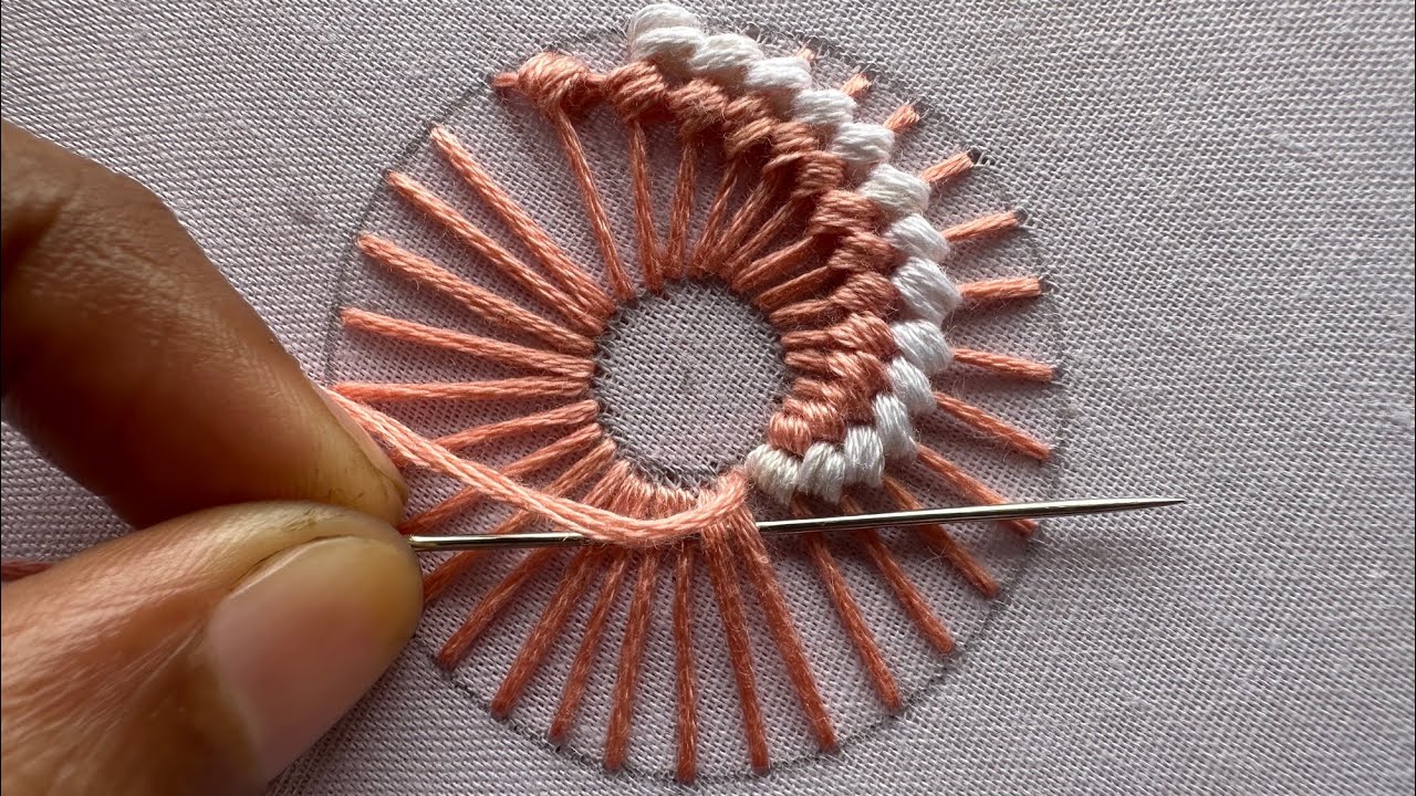 Beautiful hand embroidery design|how to start hand embroidery design|latest kadhai design