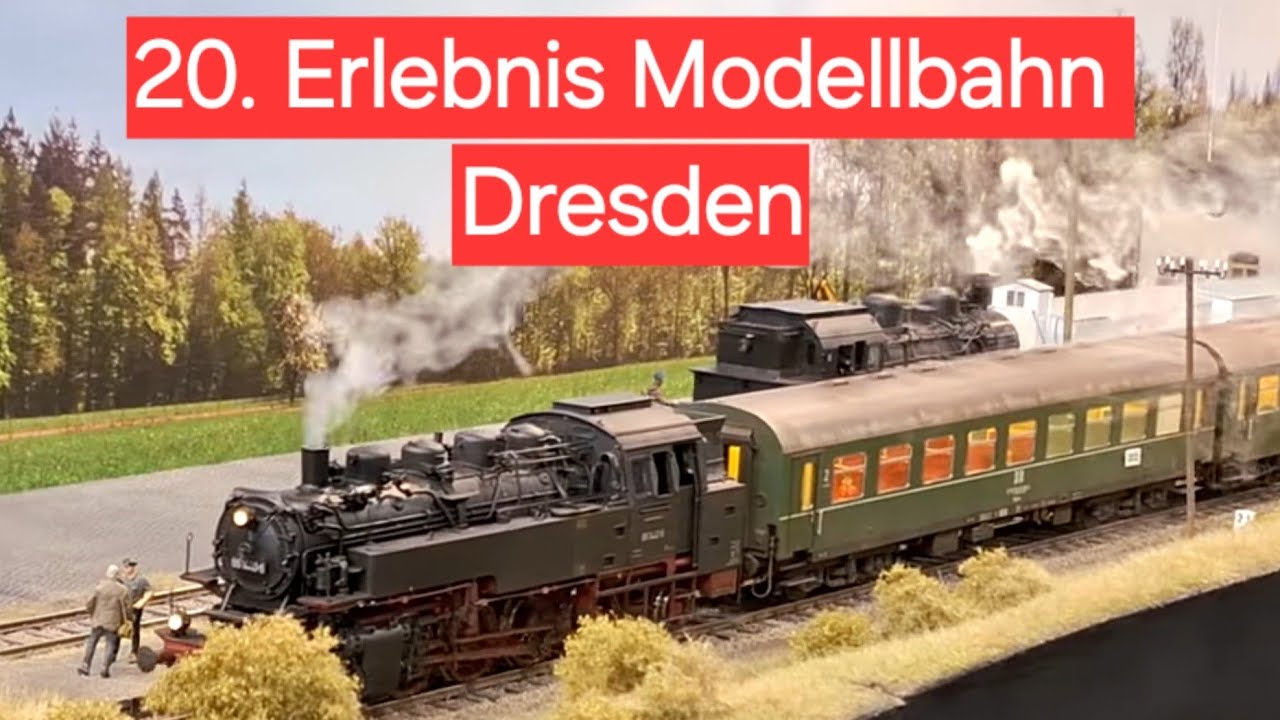 20. Erlebnis Modellbahn Dresden, wunderschöne Anlage in Spur 0 mit viel Echtdampf und Loksound