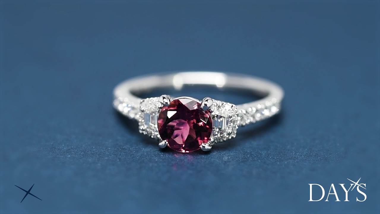 Pink Maine Tourmaline Ring in 14kt White Gold with Diamonds (3/8ct tw)