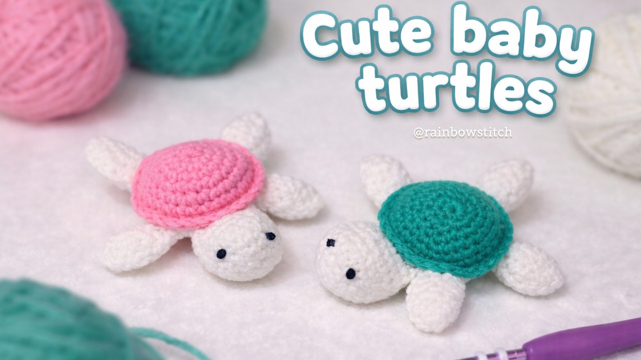 Crochet easy baby turtle 🐢 making video🐢🪡🧶 #rainbowstitch #çrochet #handmade