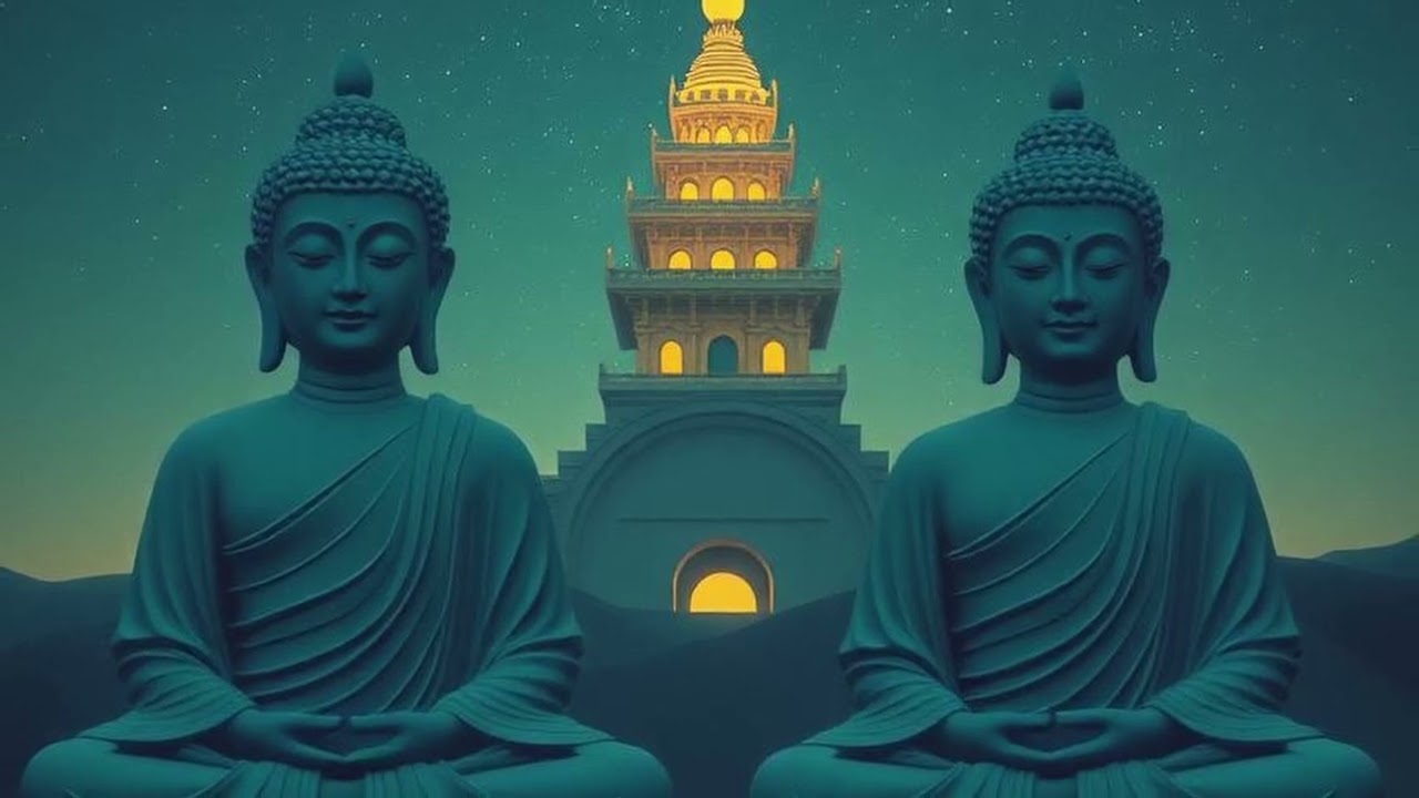 Deux Bouddha assis côte à côte