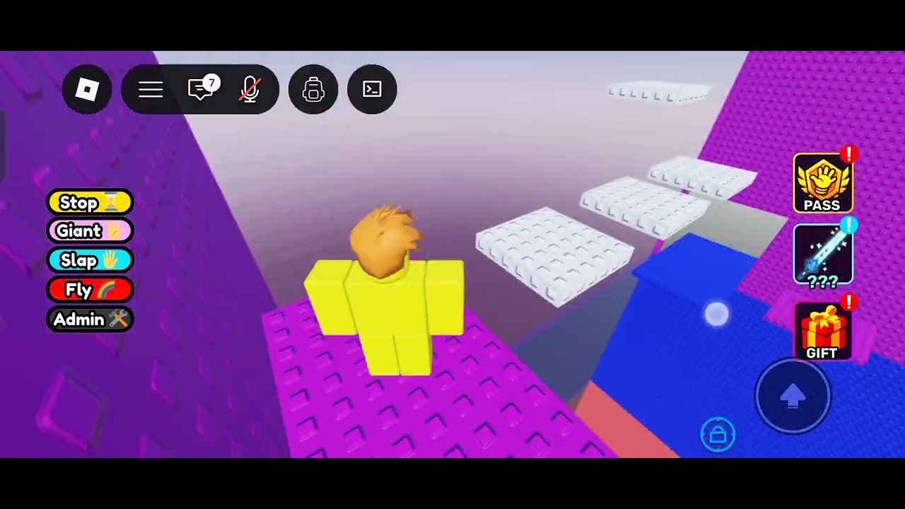 Playing roblox obby