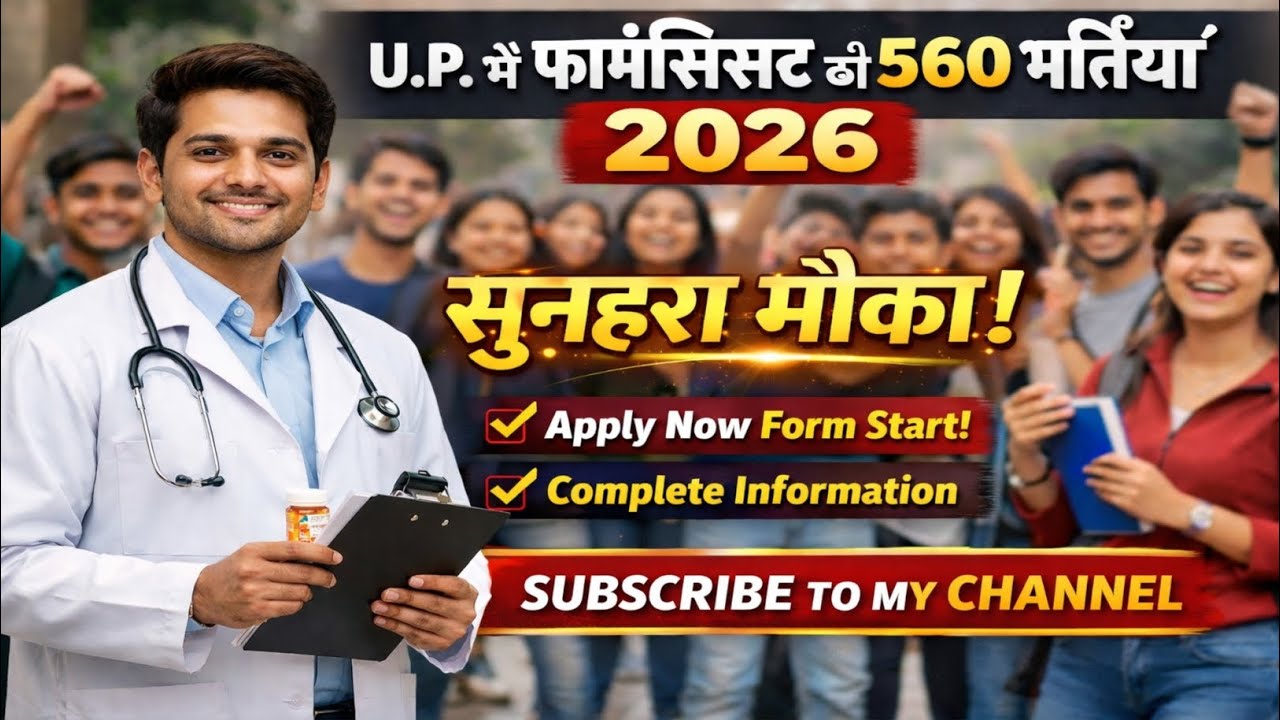 Up pharmacist new vacancy update 2026 Total post 560 Exam date, Salary, Age, complete info..#upsssc 