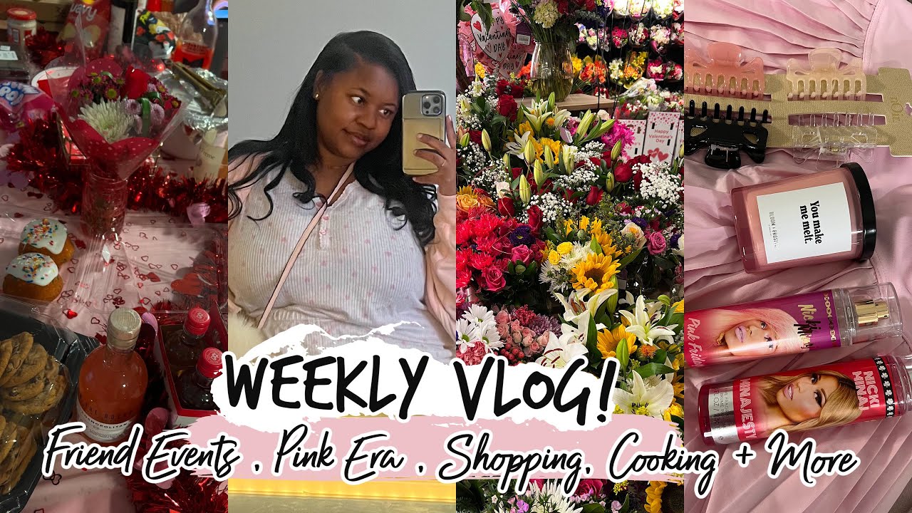 VLOG: MY FIRST “GALENTINES”  DAY PARTY | IN MY GIRLY “PINK” ERA | SHOPPING + MORE!